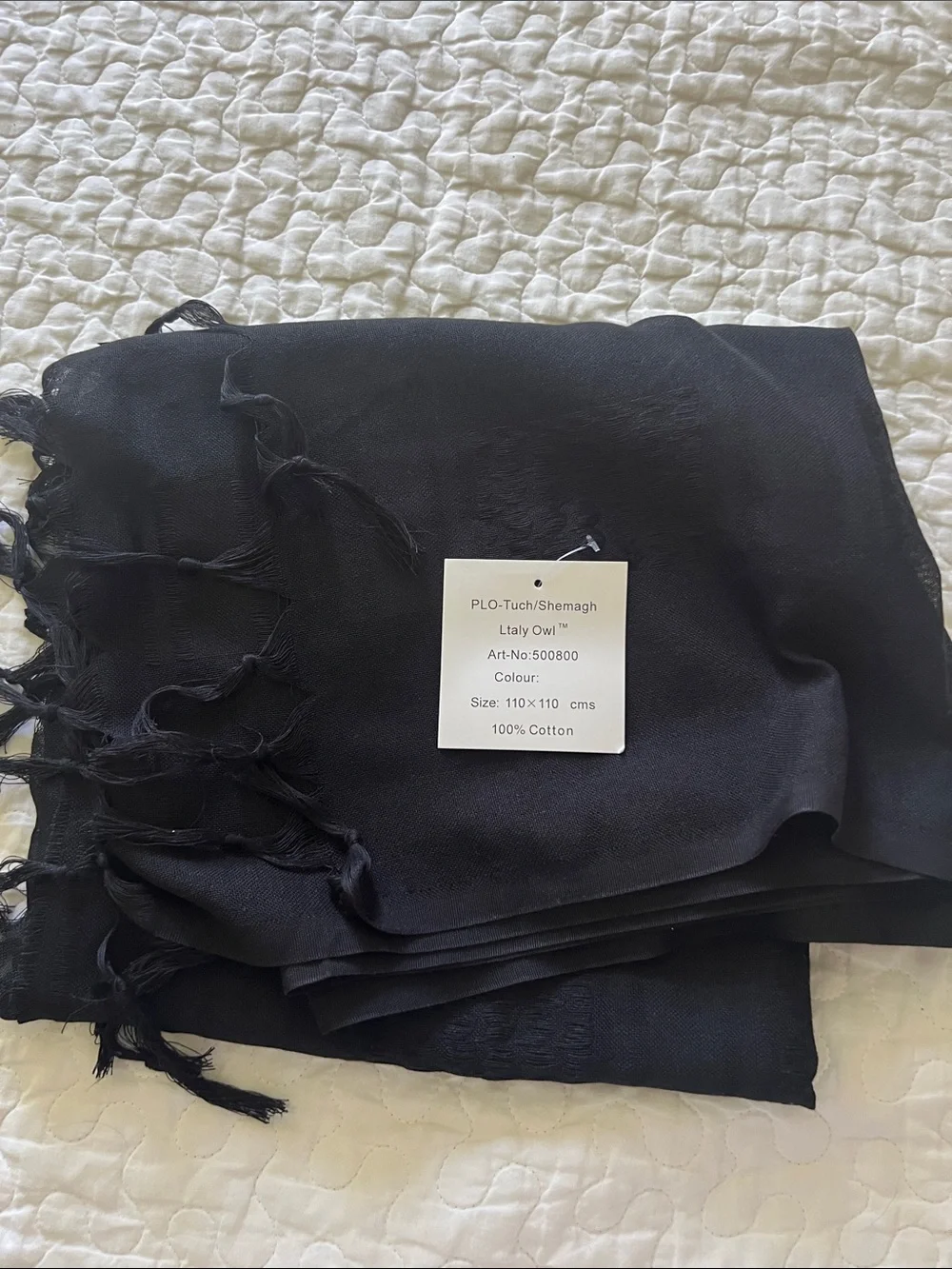 Black Cotton Shemagh Scarf - Home Accent